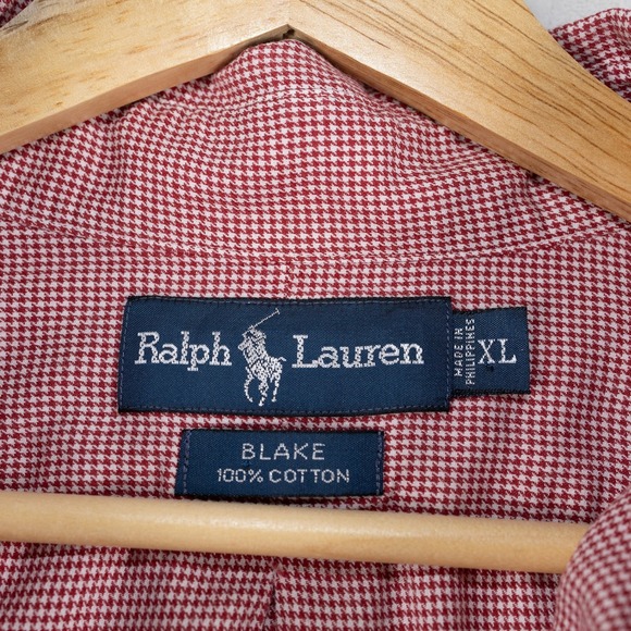 Polo Ralph Lauren Men XL Blake Button Down Shirt‎ Red Long Sleeve Classic Fit - Picture 11 of 12